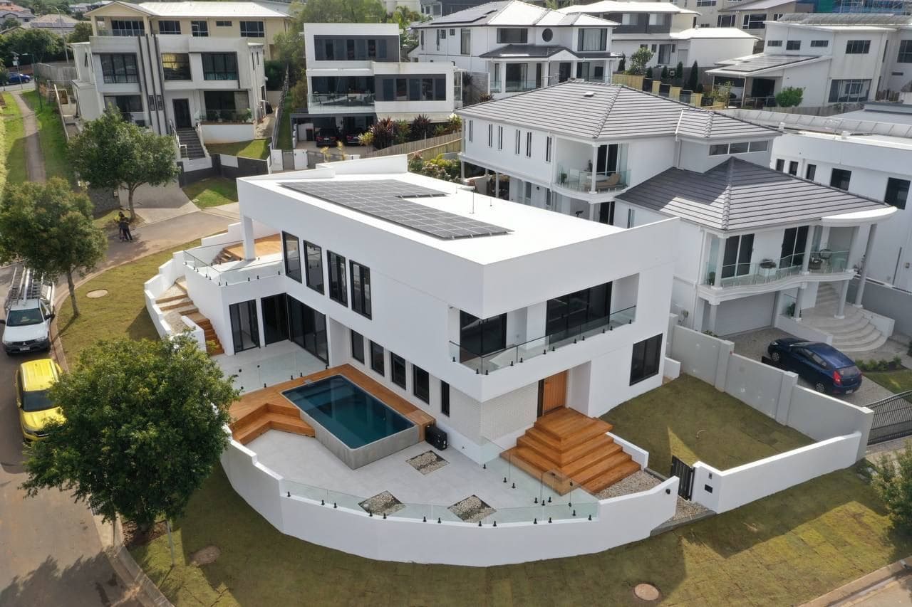 Aerial view of the corner block and plunge pool