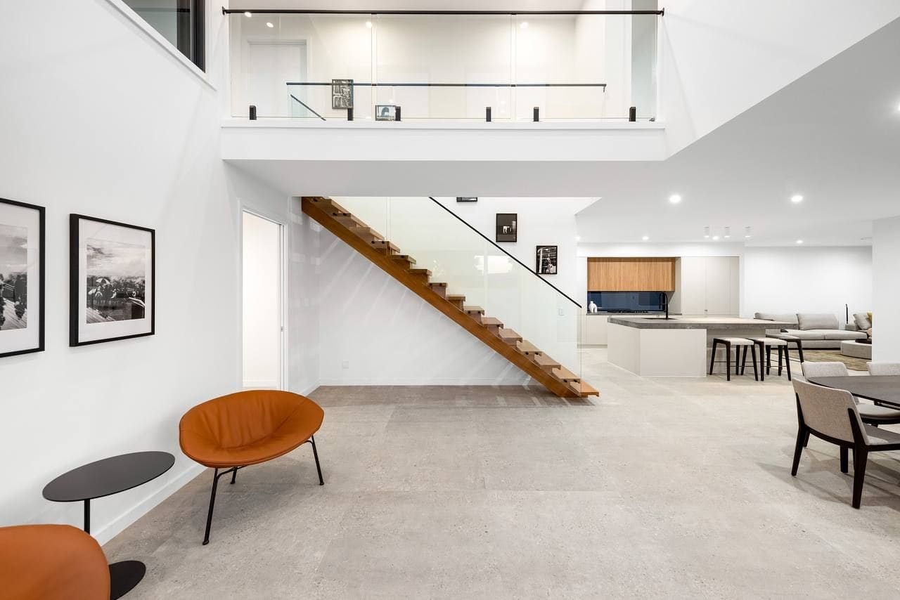 Upper-level void and stair