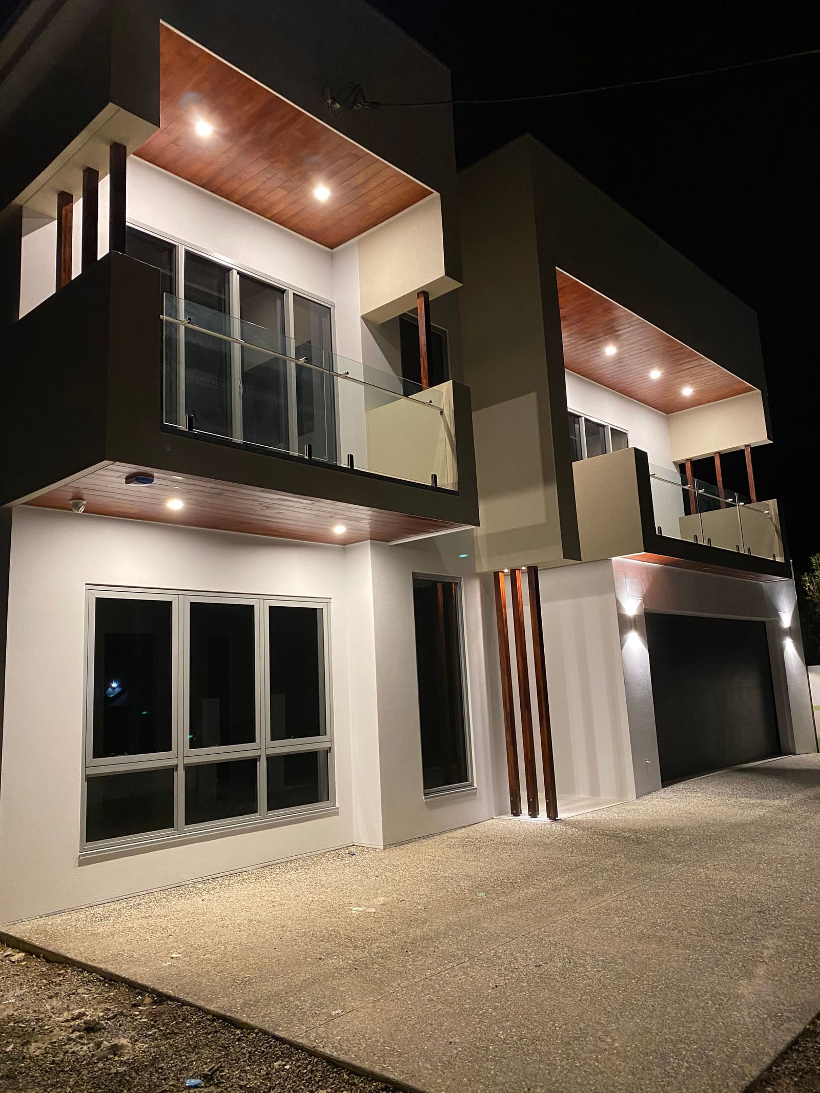 Facade lit at night