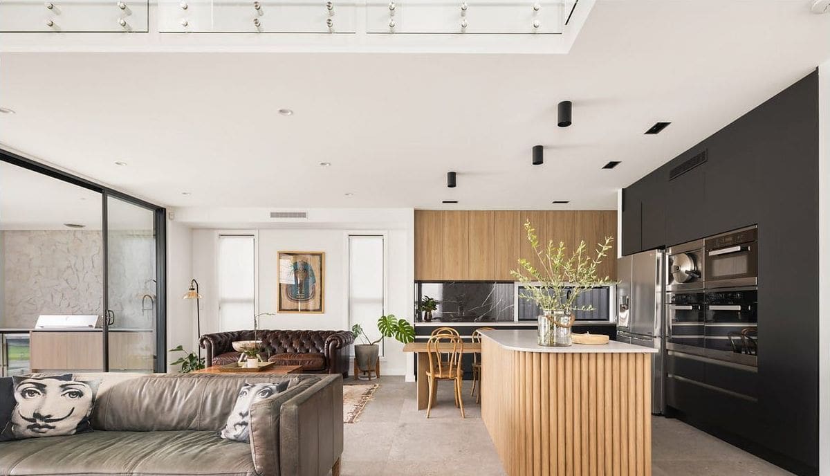 Open-plan kitchen and living room