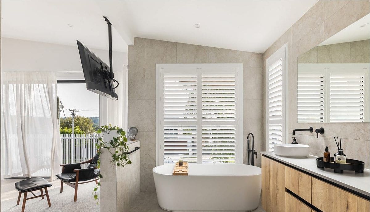 Ensuite with a freestanding bath
