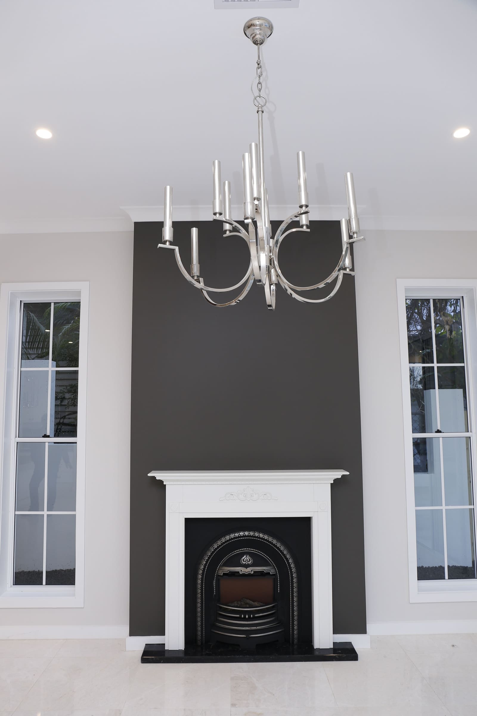 Fireplace with a marble surround
