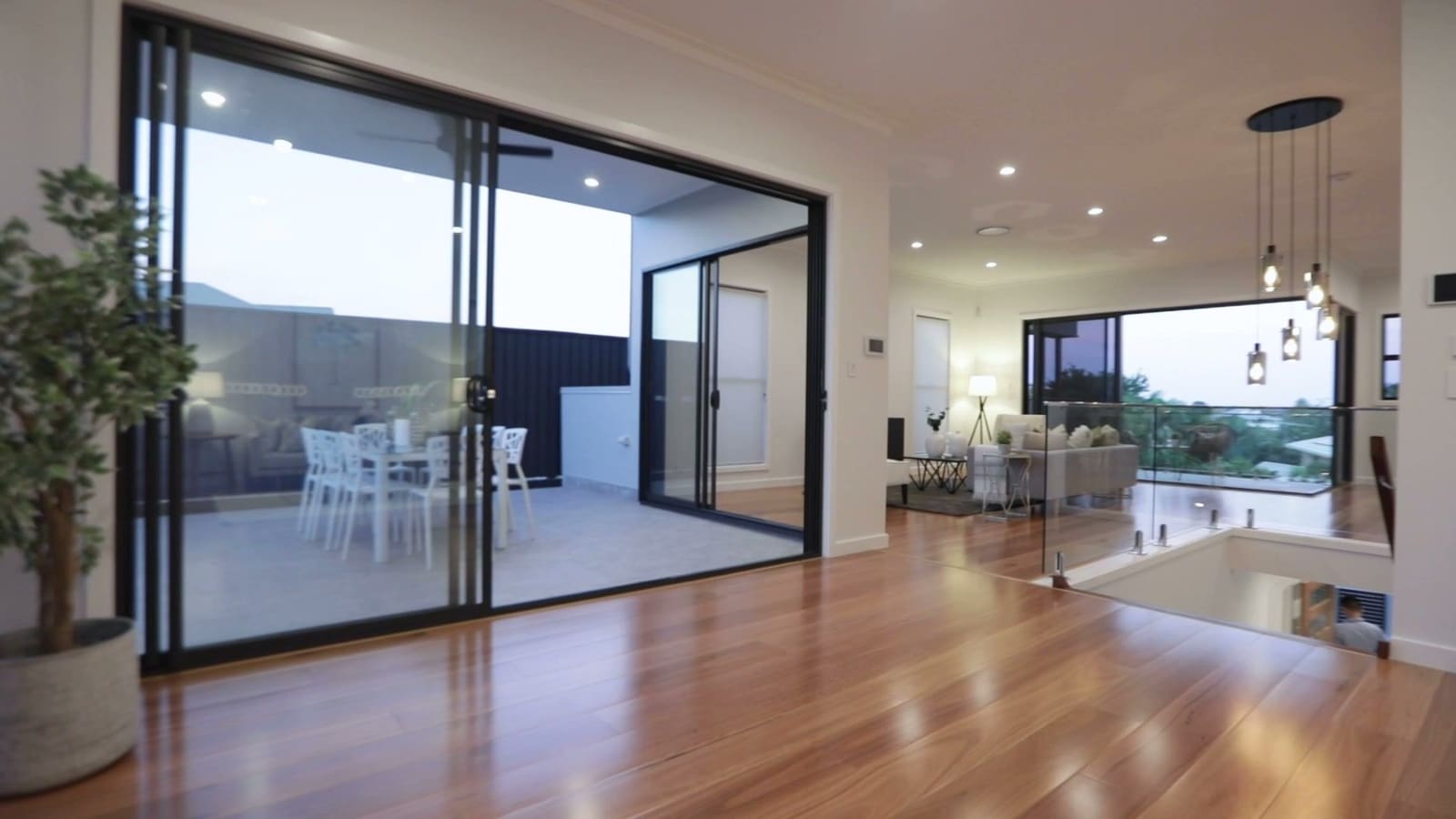 Living room opening to the balcony