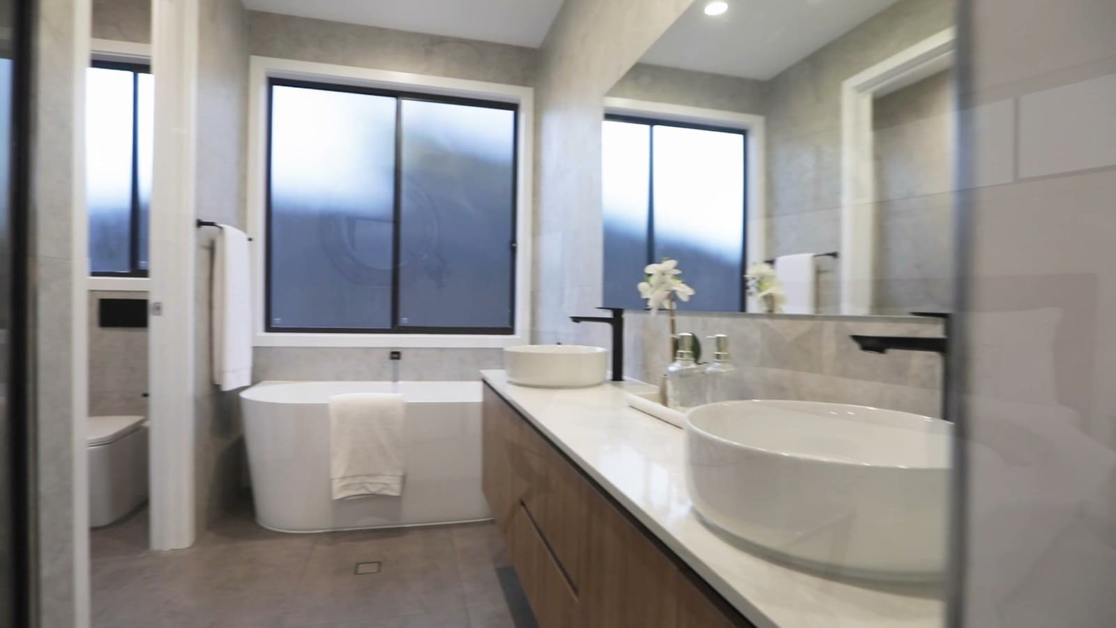 Bathroom with a freestanding bath