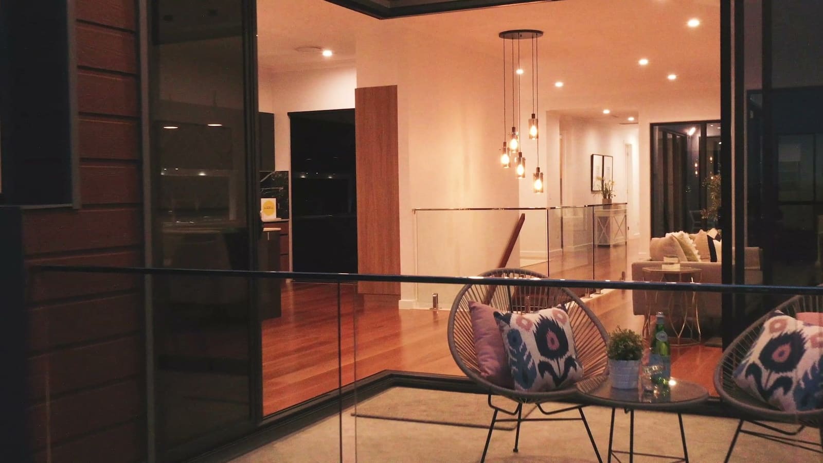 Living and dining at night