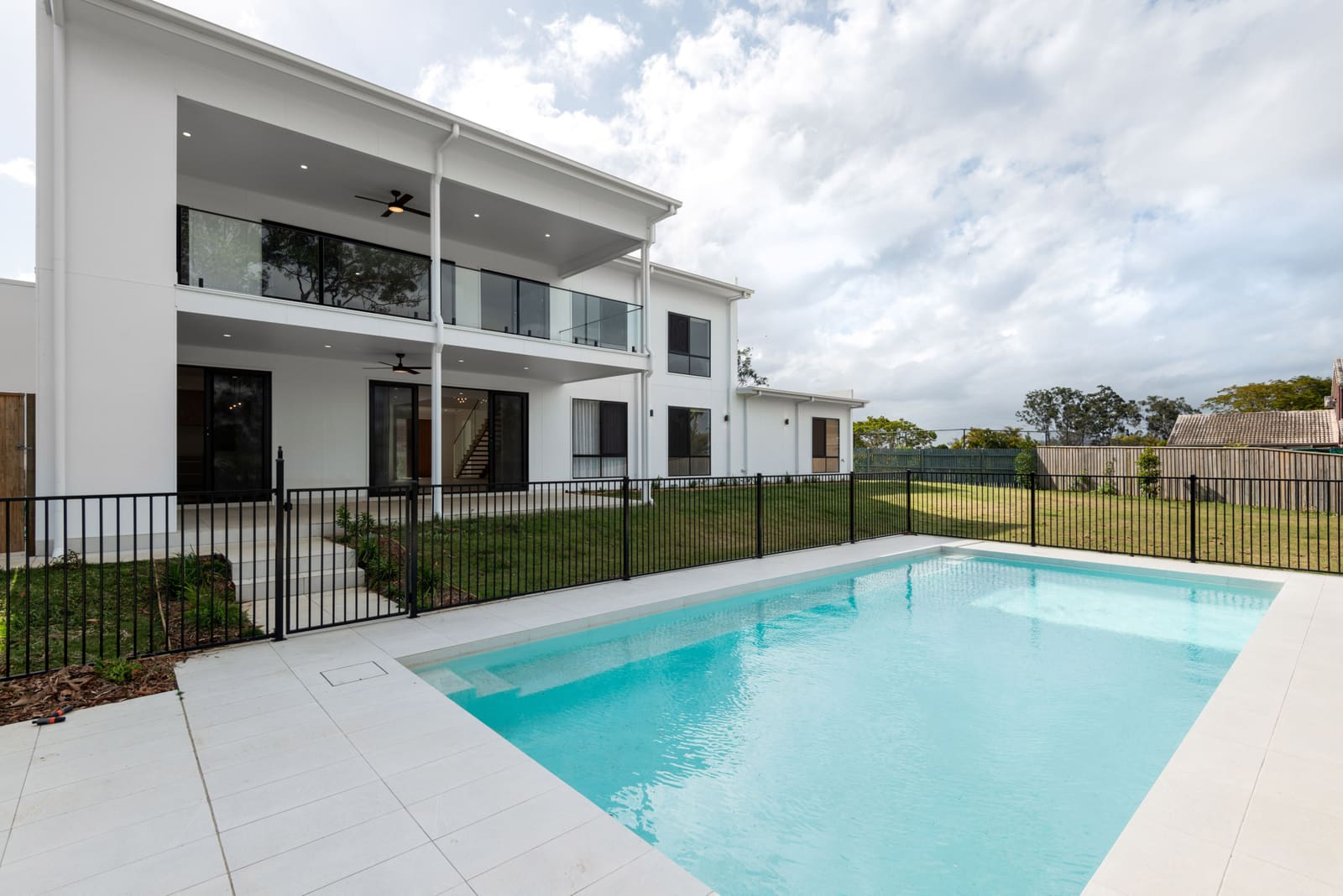 Pool and rear lawn
