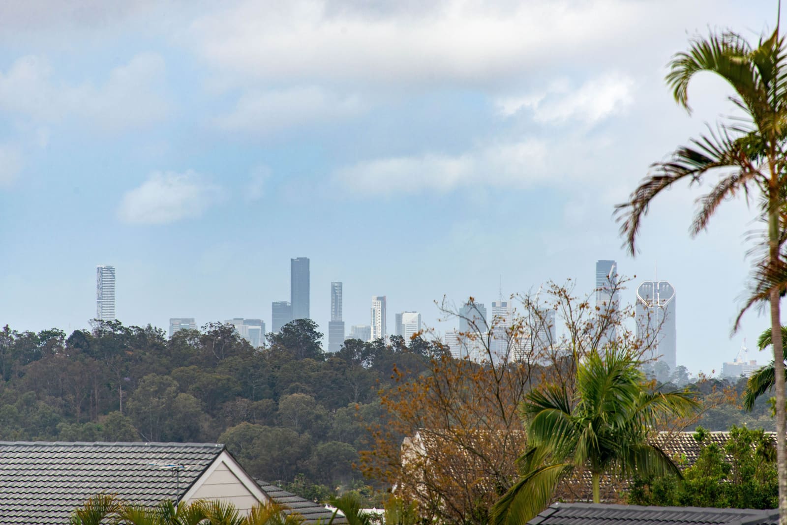 City skyline from the upper level