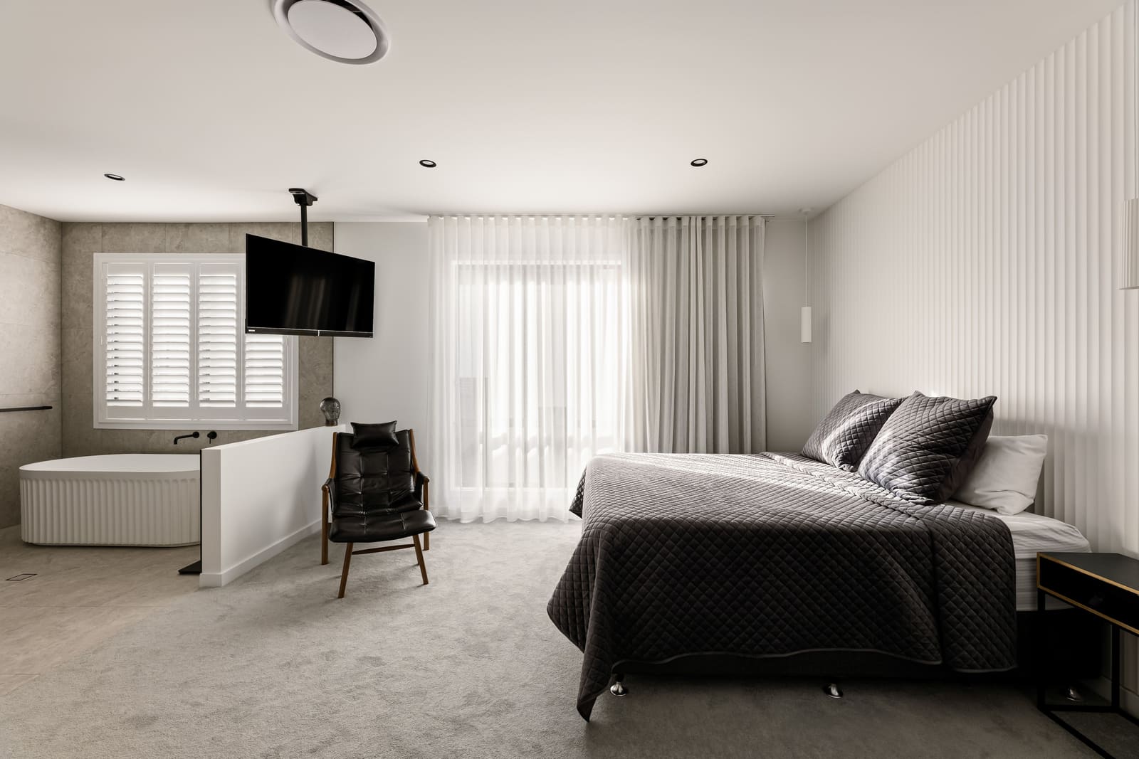 Main bedroom with the ensuite beyond